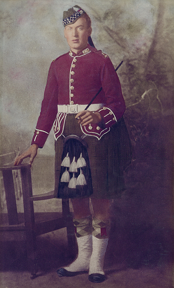 My great-uncle George Bain in the uniform of the 7th Argyll and Sutherland Highlanders, 1914